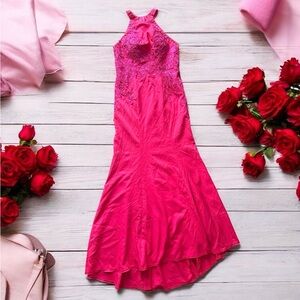 Chic Fuchsia High-Low Dress